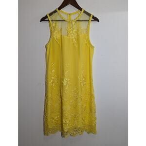 Nanette Lepore Yellow Lace Dress Size 10